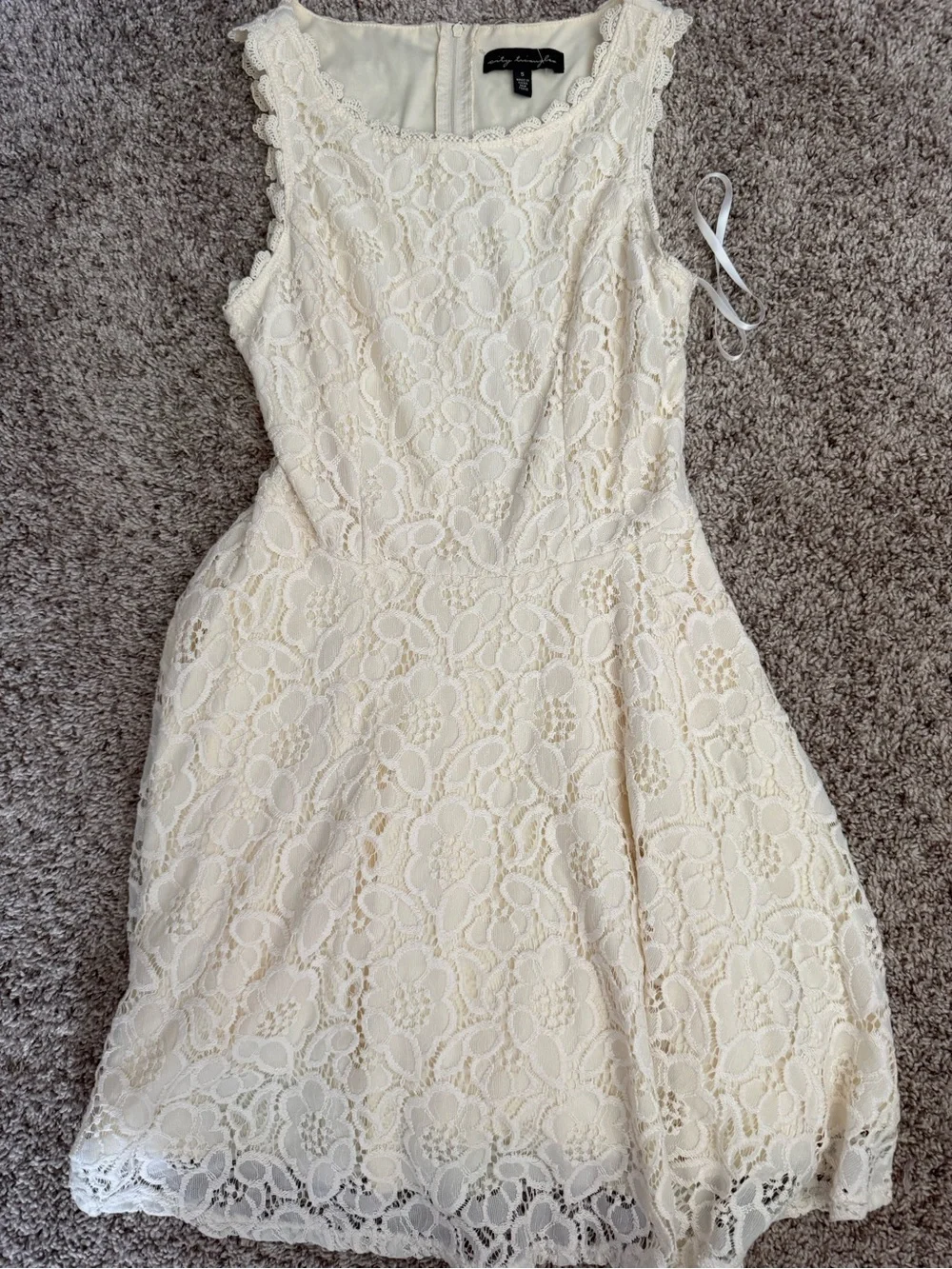 City Triangles Ivory Lace A-Line Dress